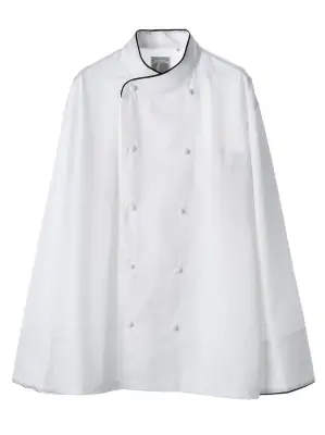 コックコート 長袖（ブラックパイピング）